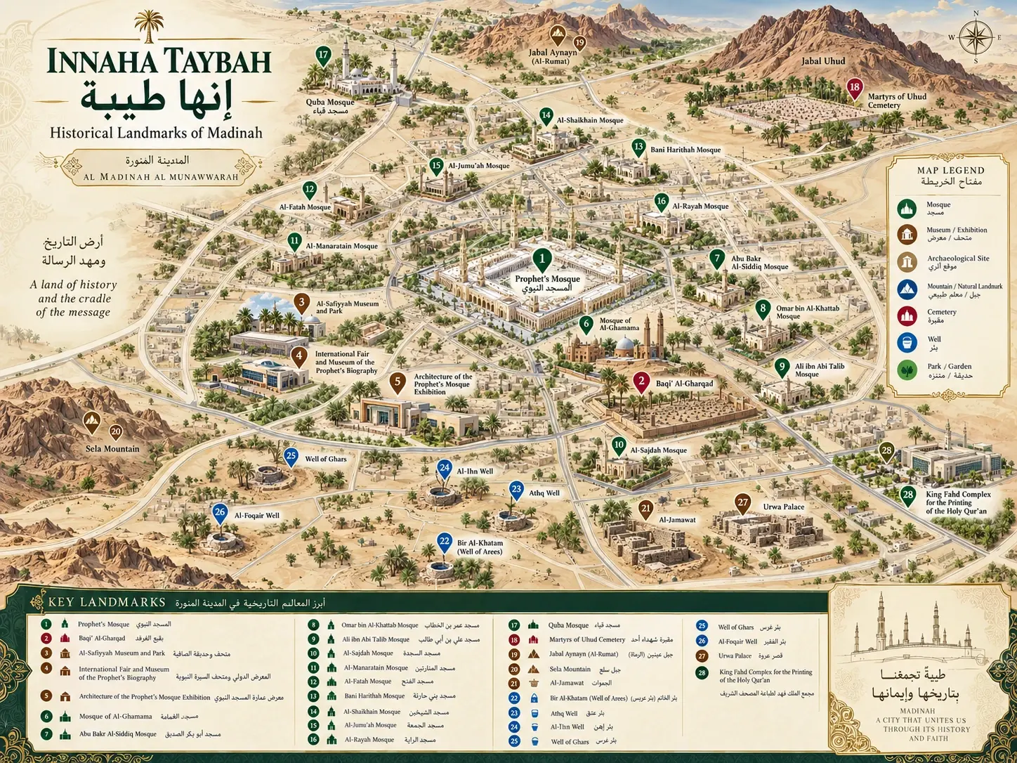 Innaha Taybah إِنَّهَا طَيْبَة 3D historical landmarks map